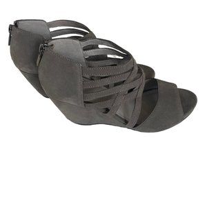Eileen Fisher Women's Mea Strappy Wedge Sandal Grey Size 6